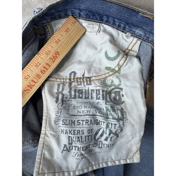 Polo Ralph Lauren Jeans Men’s 40x30 Blue Slim Straight Denim Made in Mexico - Picture 3 of 10